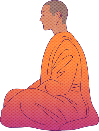 Calm Gradient Buddhist Monk